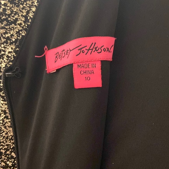 Betsey Johnson Black and Gold Midi Dress - Picture 2 of 3